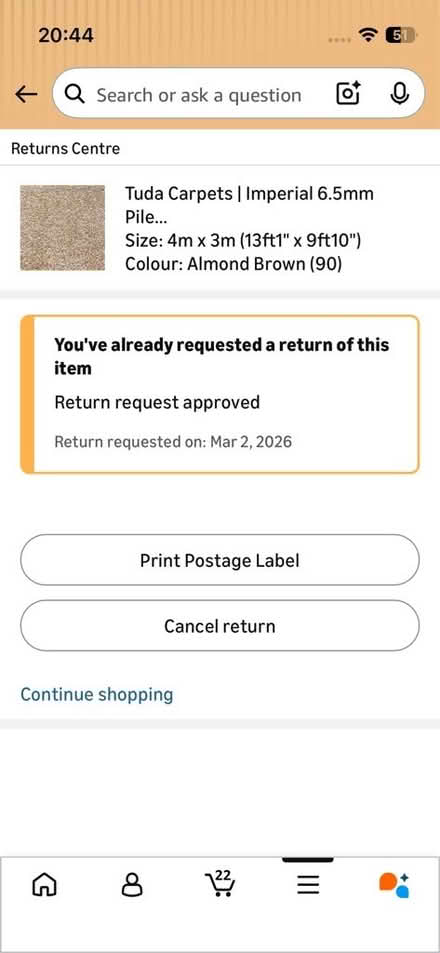 Photo of free Carpet - Almond /Beige (Aston OX18) #1