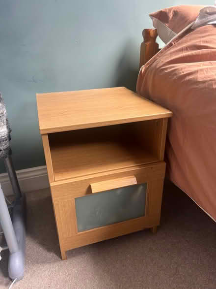 Photo of free Bedside table- beige/ light wood (Fulham SW6) #1