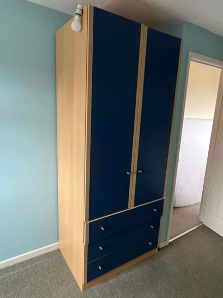 Photo of free Wardrobe with shelf, hanging rail and three drawers (Sherrard's Green WR14) #1