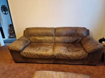 Photo of free Large Brown 3-4 seater couch (Pemberton Wigan) #1