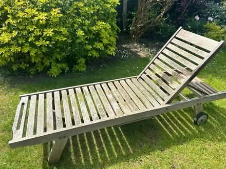 Photo of free Teak wood sun lounger (Horsell, Woking GU21) #3