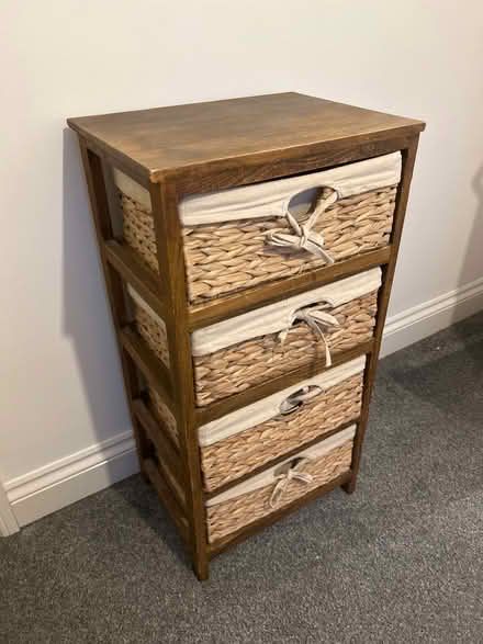 Photo of free Brown wicker 4 drawer unit (DA2) #2