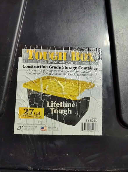 Photo of free 27 Gallon Heavy Duty Tote Box (Saugus) #1