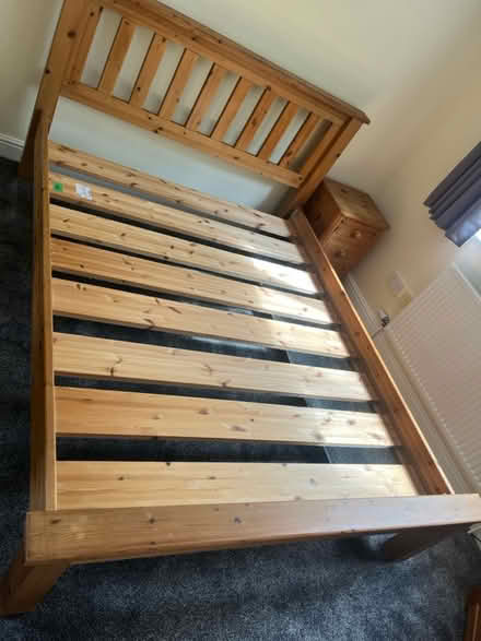 Photo of free King size Pine bed and mattress (Didsbury M20) #1