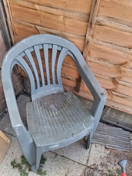 Photo of free 2 plastic garden chairs (Goldington MK41) #1