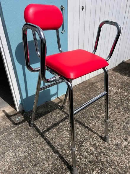 Photo of free Large red stool with adjustable legs (Parkham Hill TQ5) #3