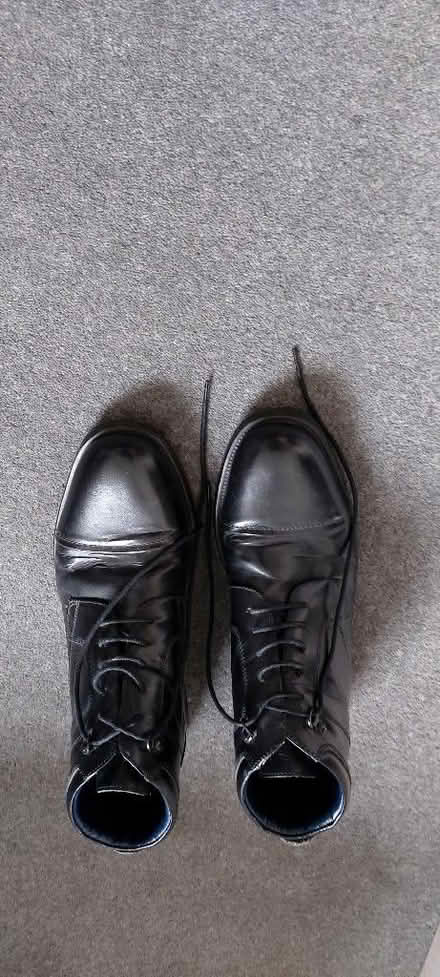 Photo of free Mens Black leather shoes Size 12. (Slaithwaite HD7) #1