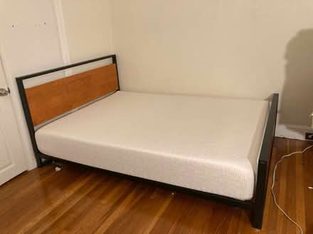 Photo of free Queen size mattress + bedframe (Tufts) #1