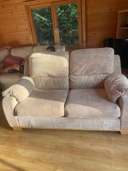Photo of free Beige sofa bed with soft pattern cloth (Elmstead BR7) #1