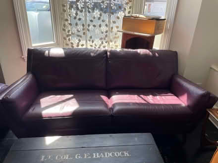 Photo of free Leather sofa - purple - 3 seater (Kings Heath B14) #2