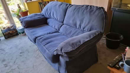 Photo of free Blue 3 seat sofa (Hullbridge SS5) #3