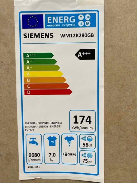 Photo of free Siemens Washing Machine WM 12k280GB (Benslow SG4) #4