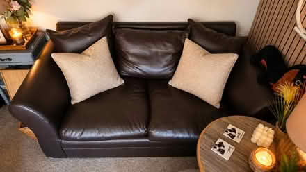 Photo of free two seater leather sofa (Henwick RG18) #1