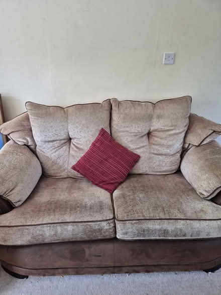 Photo of free X2 2 seater sofas & storage pouffe (Shirley, Solihull B90) #1