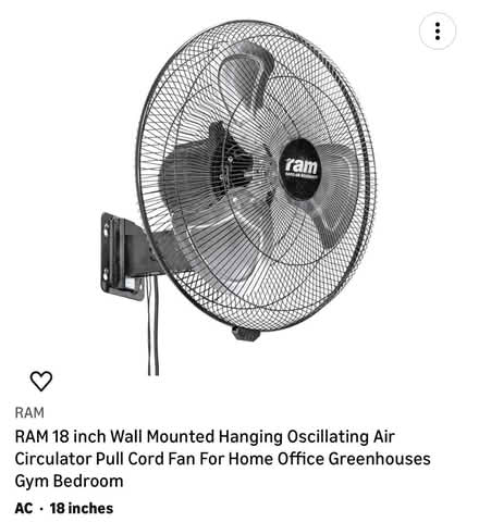 Photo of free 18” Wall Fan (Fawdon NE3) #1