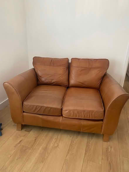 Photo of free Marks&Spencer 2 seater leather sofa (Bontnewydd LL55) #1