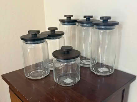 Photo of free Glass storage jars - never used (Los Altos Highlands) #1