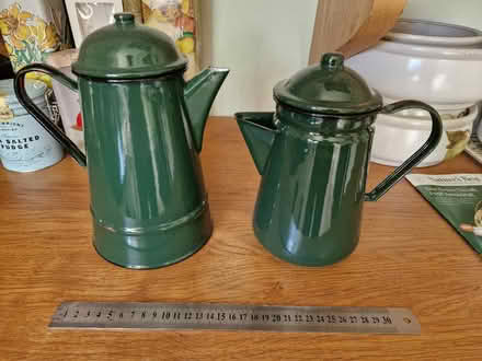 Photo of free Green enamel coffee / chocolate pots (California IP4) #1