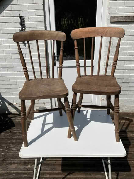 Photo of free 2 Old Kitchen Chairs (Catchgate Plantation NN12) #1