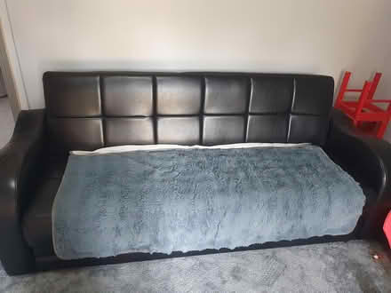 Photo of free 2 settees with throws (black) (Normanton) #4
