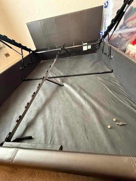 Photo of free King size black leather oatamon bed with mattress (Bournville B30) #2