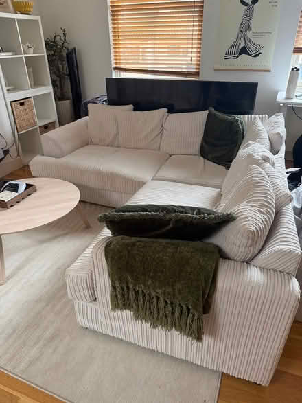 Photo of free sofa L shape corduroy (SW6 Fulham) #1