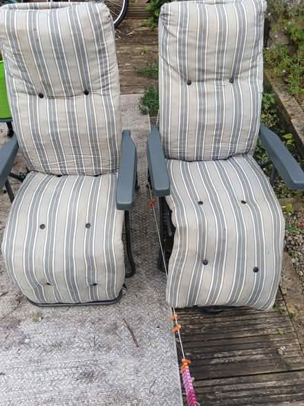 Photo of free Two padded sun deck chairs (Woodstock OX20) #1