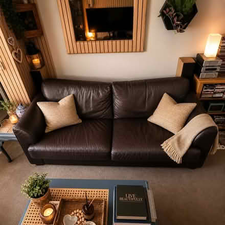 Photo of free larger leather sofa (Henwick RG18) #1