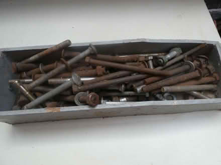 Photo of free large nut and bolts assorted (Whitestake PR4) #1