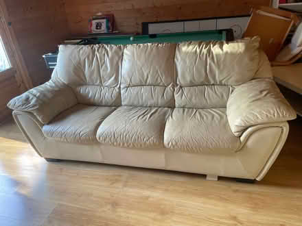 Photo of free Cream Leather Sofa (Elmstead BR7) #1