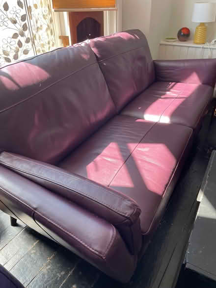 Photo of free Leather sofa - purple - 3 seater (Kings Heath B14) #1