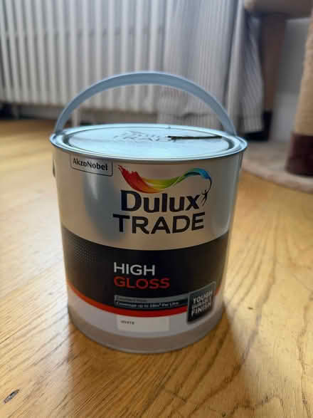 Photo of free Dulux Trade White High Gloss Paint 2.5 litre (Sheddingdean RH15) #1
