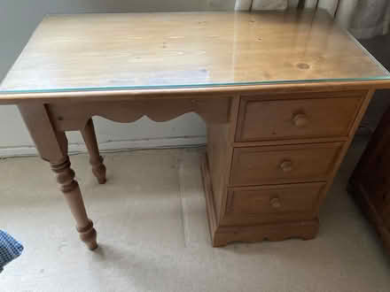 Photo of free Wooden table with glass top (Brentwood CM15) #1