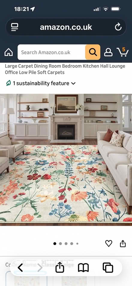 Photo of free 240cm x300cm BRAND NEW Floral RUG (Muswell Hill N10) #3