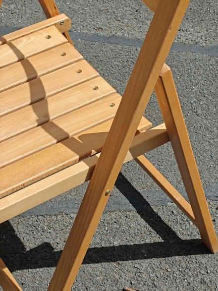 Photo of free Wooden folding flat chairs x4 (Harrogate HG2) #3