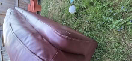 Photo of free Red Leather Sofa (Goldsworth Park GU21) #3