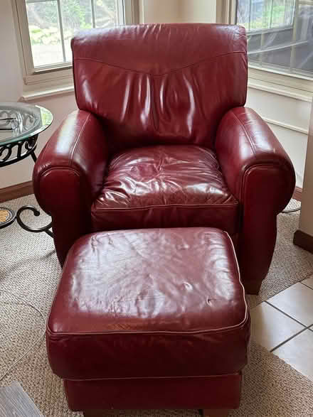 Photo of free Leather chair and ottoman (Hilliard, Ohio) #1