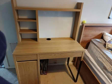 Photo of free IKEA Micke Desk wooden effect and office chair (Frithsden HP4) #1