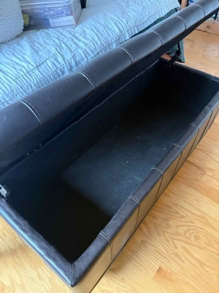 Photo of free Brown Faux Leather Storage Bench (UES) #2