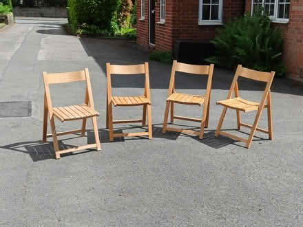 Photo of free Wooden folding flat chairs x4 (Harrogate HG2) #2