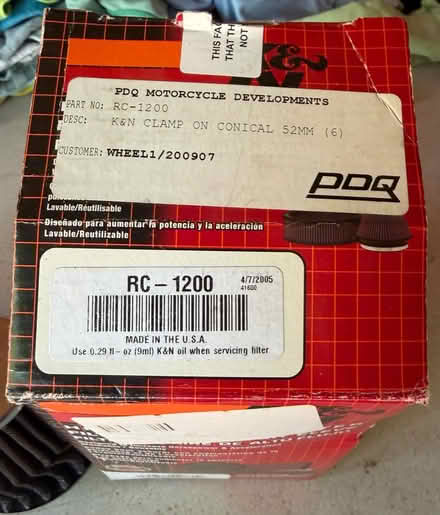 Photo of free K&N conical air filters (Calcot RG31) #2