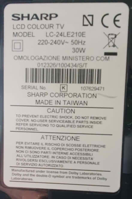 Photo of free 24" Sharp TV (Honiton EX14) #3