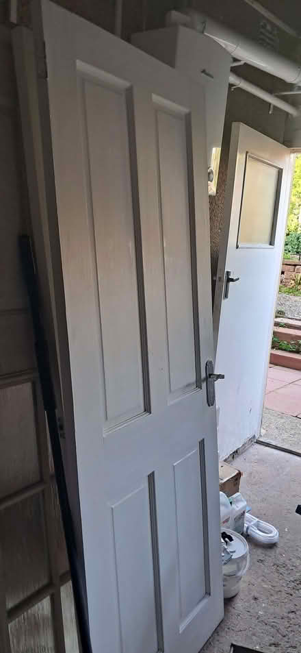 Photo of free Two white internal doors with handles on (Shap CA10) #2