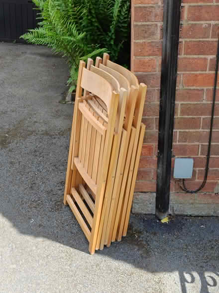 Photo of free Wooden folding flat chairs x4 (Harrogate HG2) #4