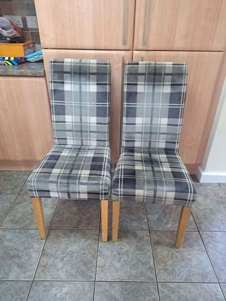 Photo of free 4 grey checked dining room chairs (Mickleover DE3) #1