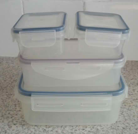 Photo of free 4 plastic boxes with lockable lids (St Margarets TW1) #1