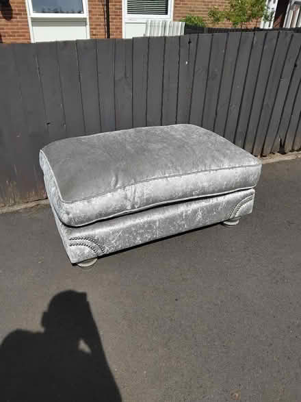 Photo of free Silver Crush velvet pouffe (B32) #1
