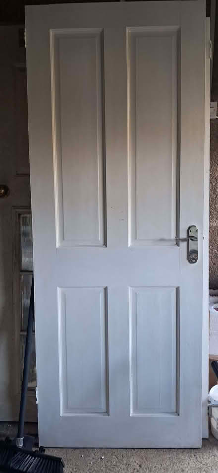 Photo of free Two white internal doors with handles on (Shap CA10) #1