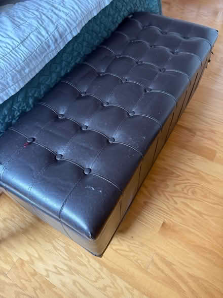 Photo of free Brown Faux Leather Storage Bench (UES) #1