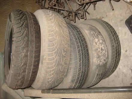 Photo of free 8 old car tyres, projects etc (Crookham Common) #1